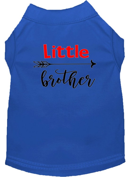 Little Brother Screen Print Dog Shirt Blue XS